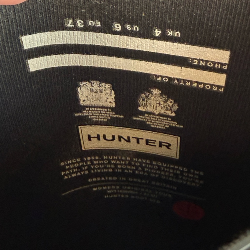 HUNTER Matte Black Boots size 6 - Picture 15 of 16